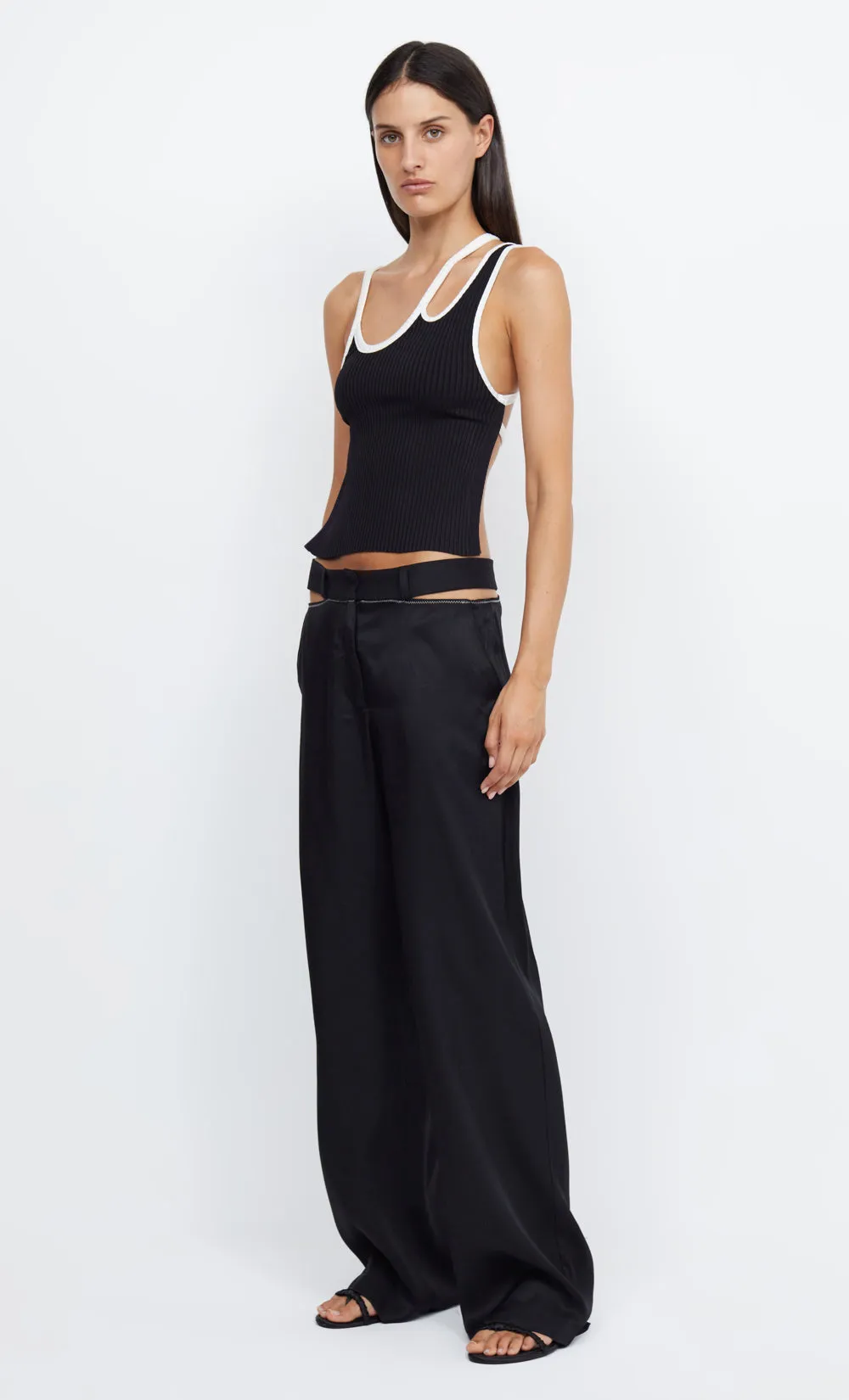 HARI BACKLESS TOP - BLACK/IVORY sold by bec + bridge product image thumbnail 3