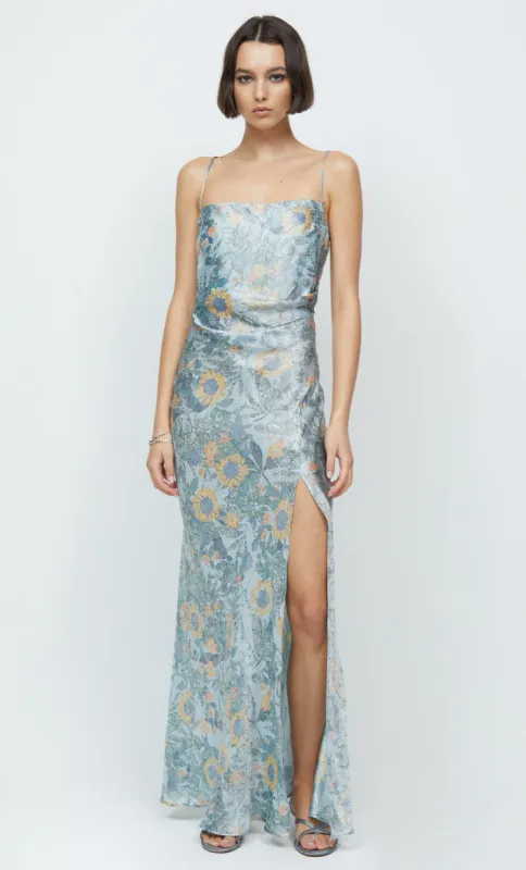 NINA MAXI DRESS - BLUE JACQUARD sold by bec + bridge