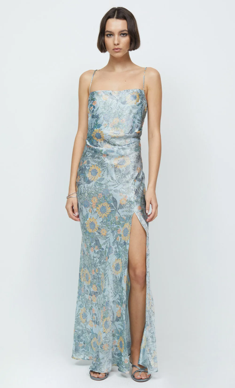 NINA MAXI DRESS - BLUE JACQUARD sold by bec + bridge