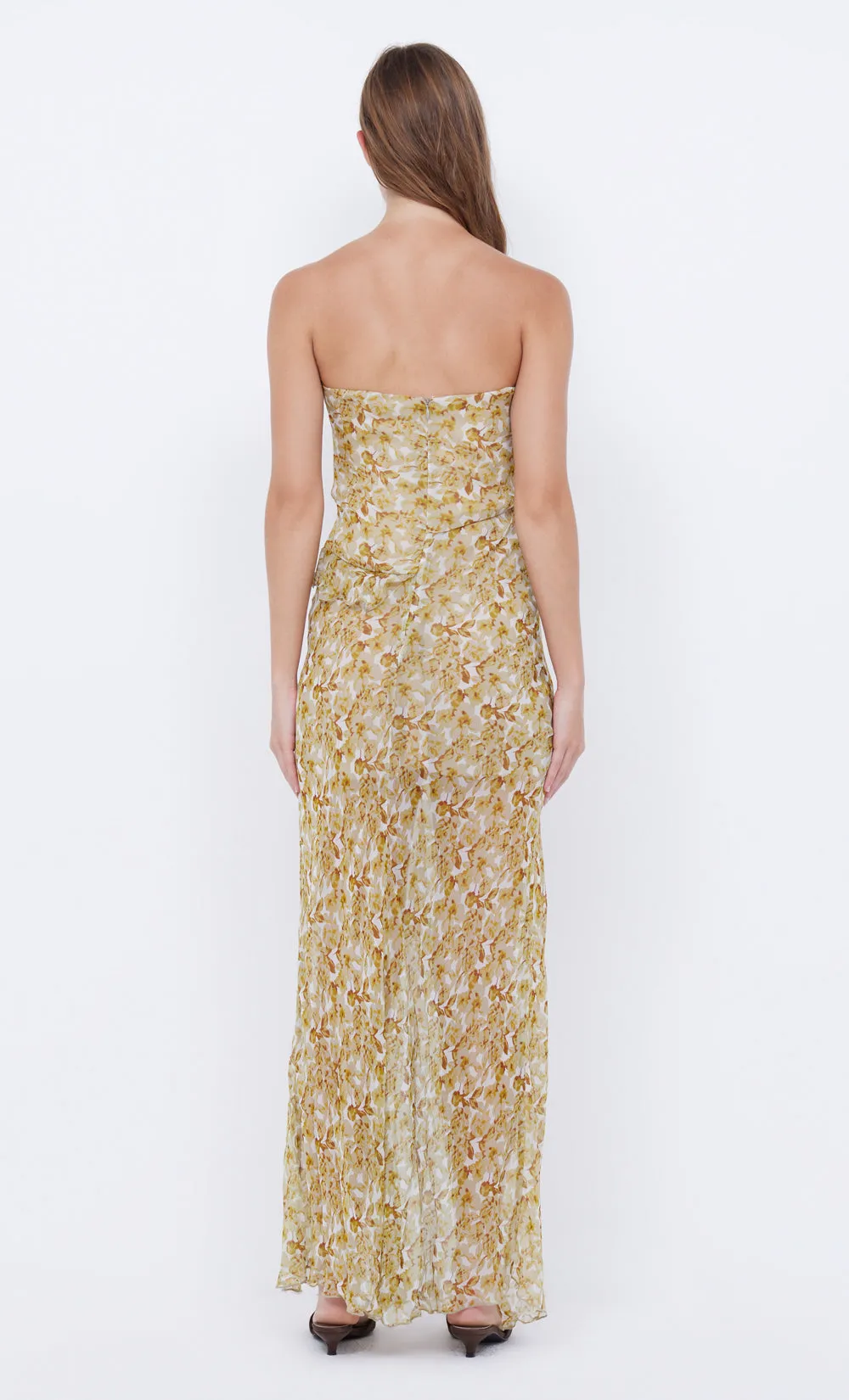 OPAL STRAPLESS MAXI DRESS - GOLDEN BLURRED FLORAL sold by bec + bridge product image thumbnail 2