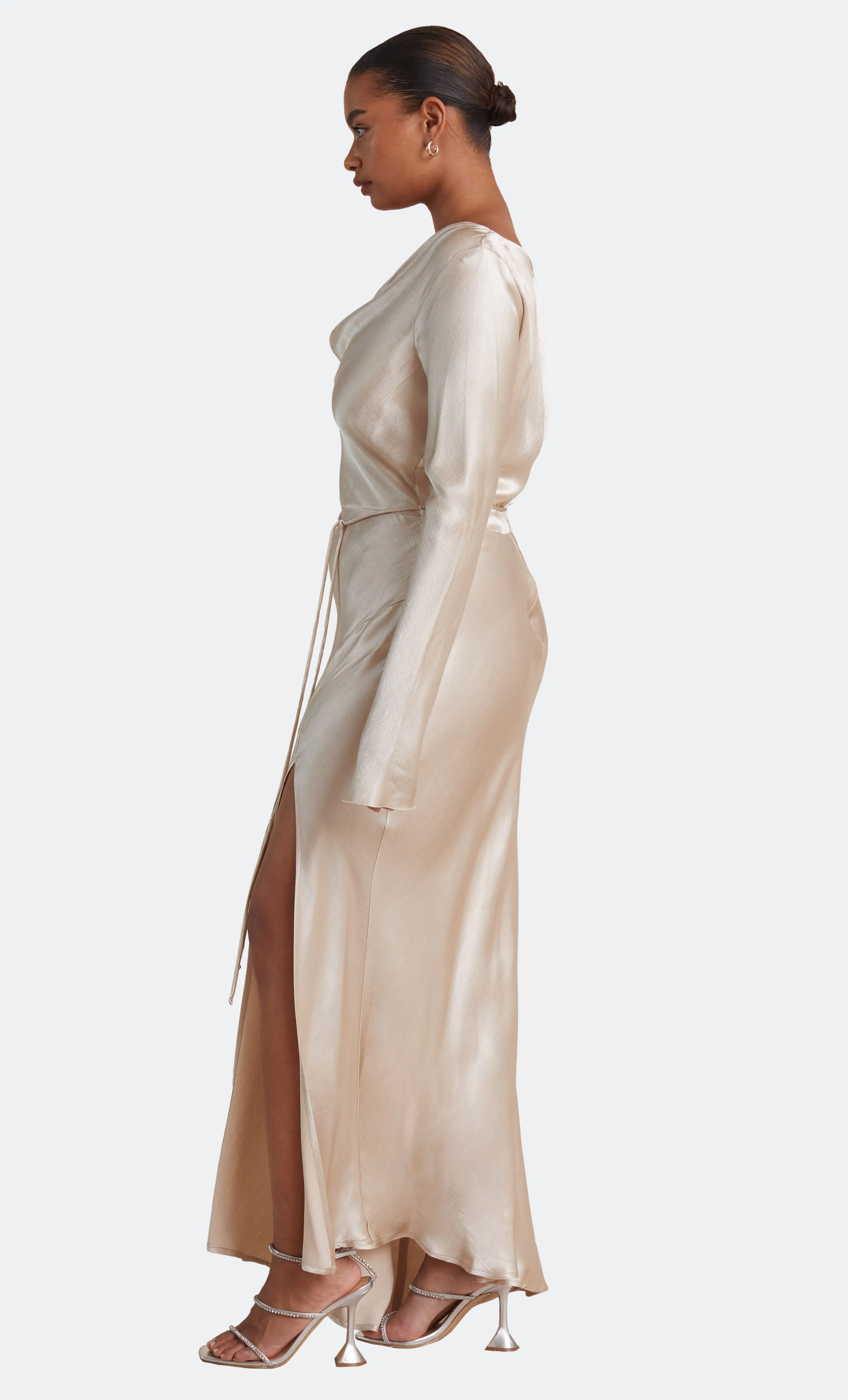 MOON DANCE LONG SLEEVE COWL DRESS - SAND sold by bec + bridge product image thumbnail 4