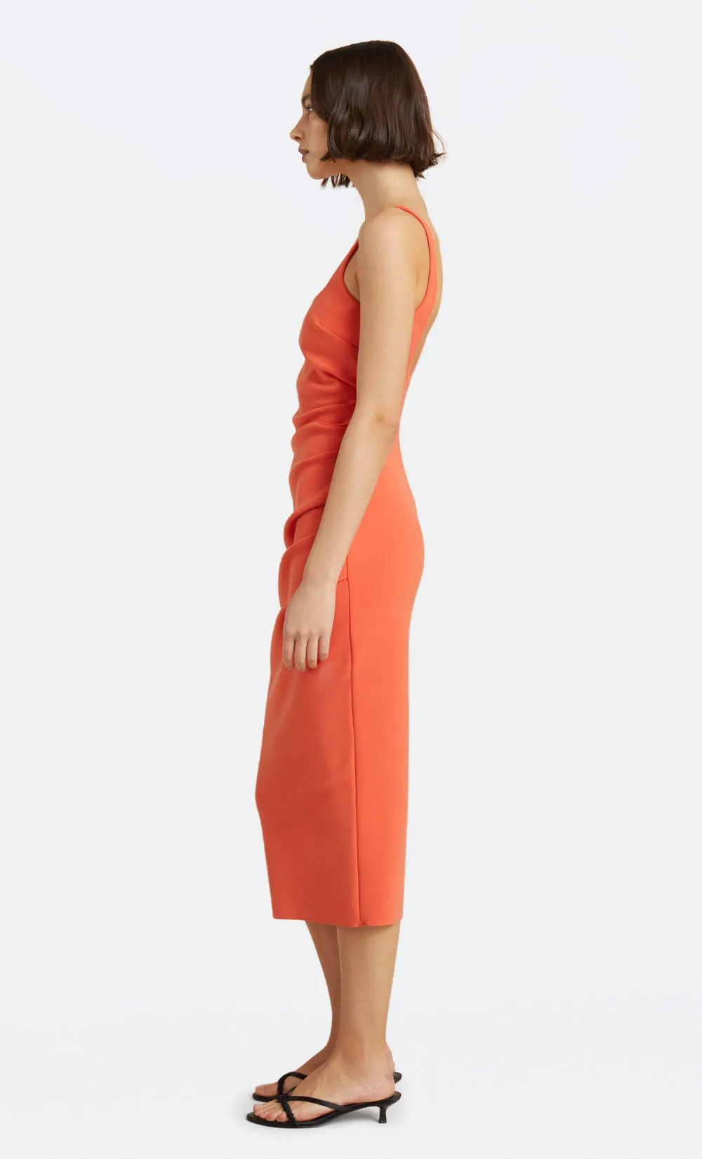 KARINA TUCK MIDI DRESS - FIRE RED sold by bec + bridge product image thumbnail 3