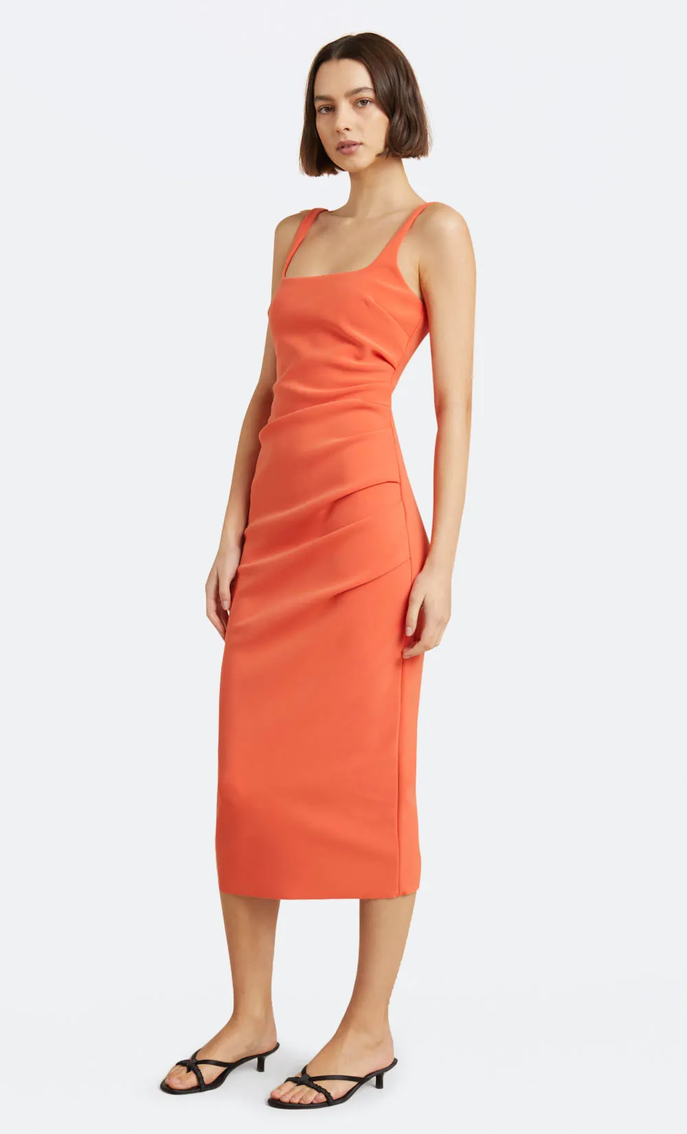 KARINA TUCK MIDI DRESS - FIRE RED sold by bec + bridge product image thumbnail 2