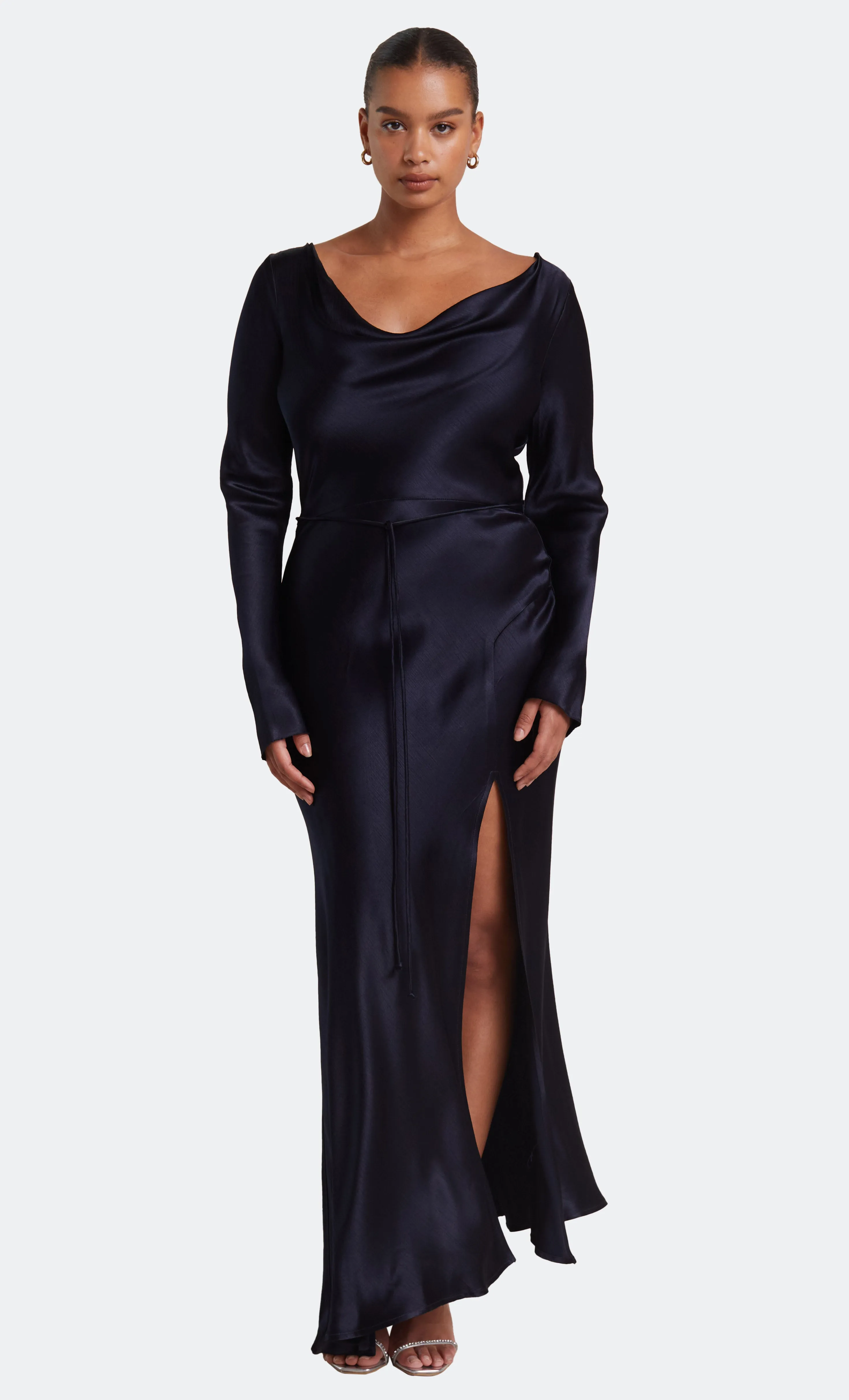 MOON DANCE LONG SLEEVE COWL DRESS - INK sold by bec + bridge