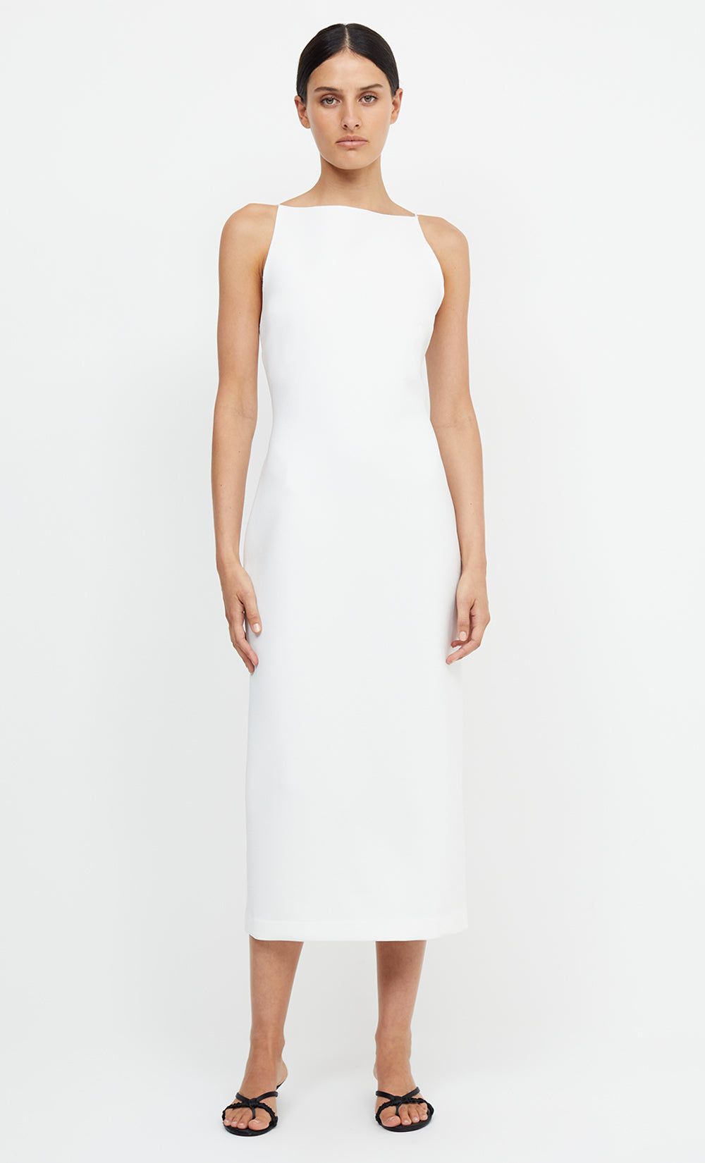 GRACE BOATNECK MIDI DRESS - IVORY sold by bec + bridge