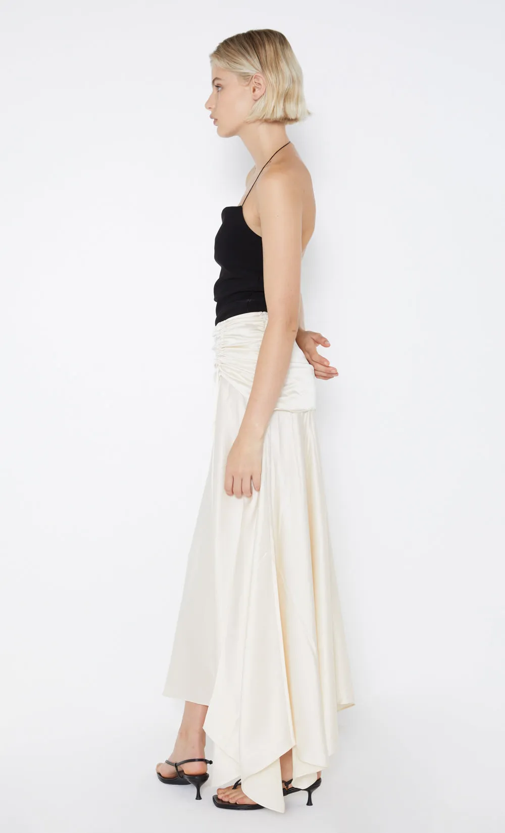 CHANTILLY SILK RUCHED SKIRT - IVORY sold by bec + bridge product image thumbnail 3