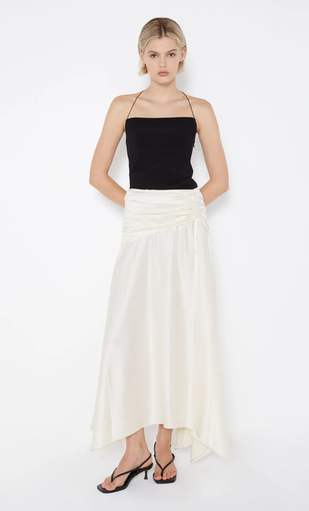 CHANTILLY SILK RUCHED SKIRT - IVORY sold by bec + bridge product image thumbnail 2