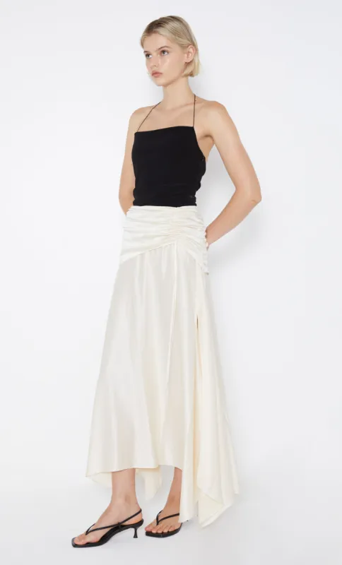 CHANTILLY SILK RUCHED SKIRT - IVORY sold by bec + bridge