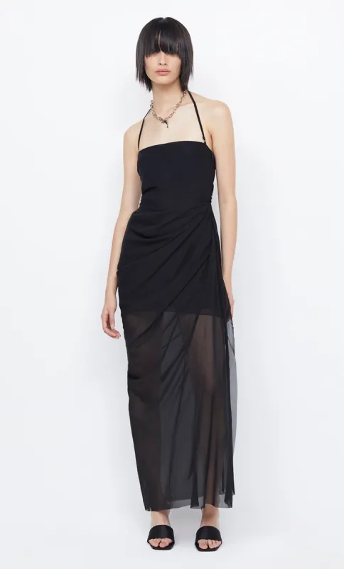 AIDA DRAPED MAXI DRESS - BLACK sold by bec + bridge