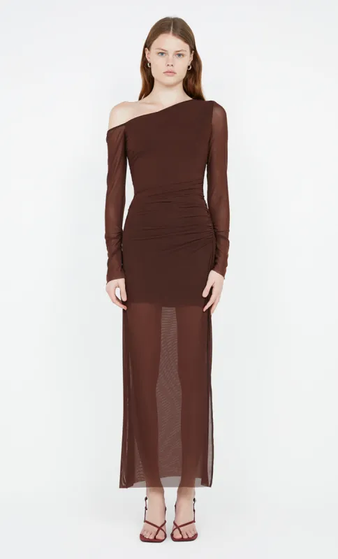 FAE ASYM LONG SLEEVE DRESS - COCOA sold by bec + bridge
