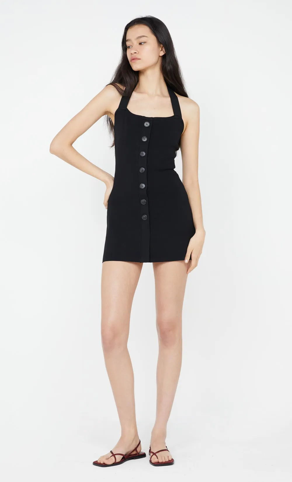 ILORA KNIT HALTER MINI DRESS - BLACK sold by bec + bridge product image thumbnail 2