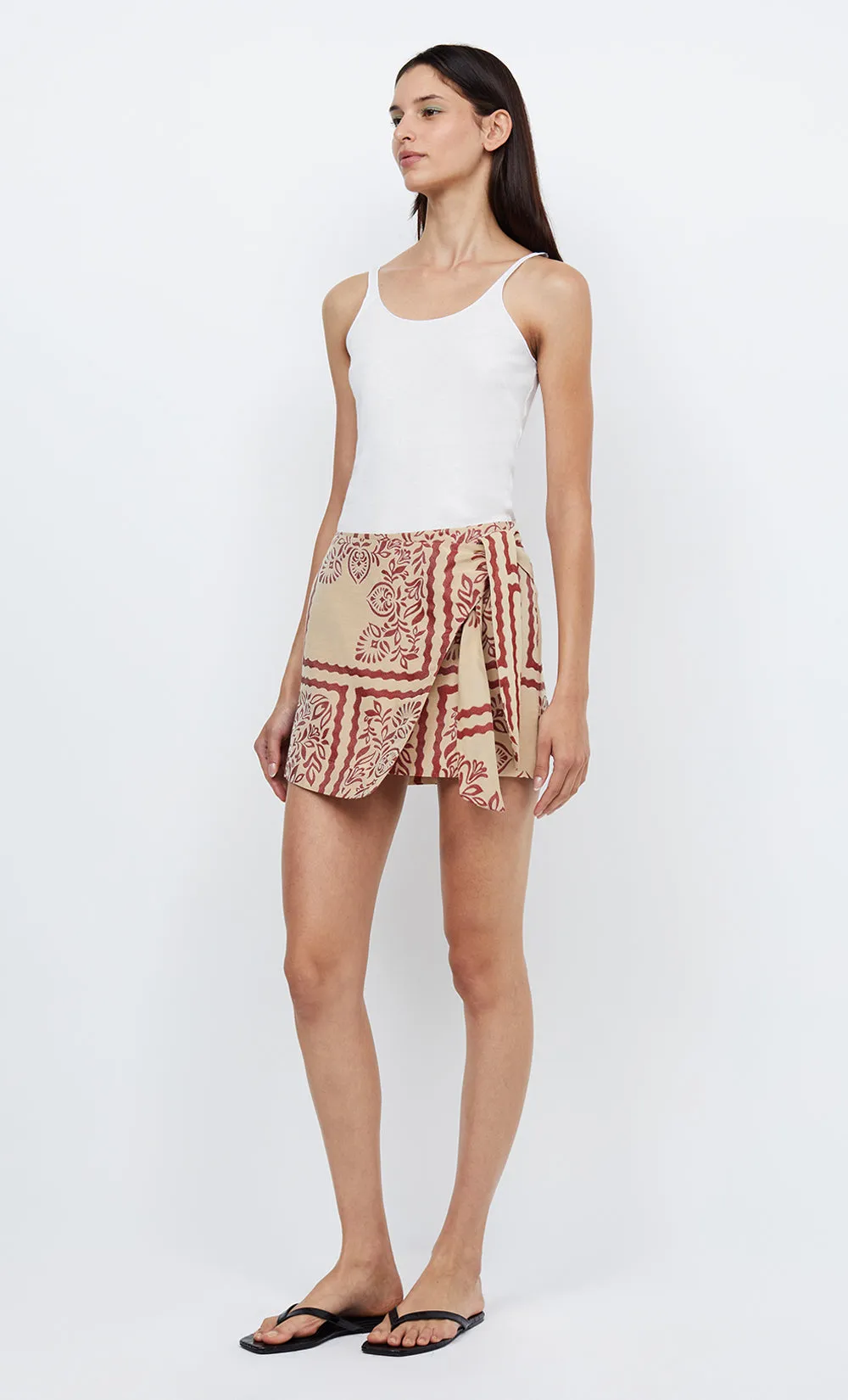 PALM BLISS WRAP MINI SKIRT - SAHARA JACQUARD sold by bec + bridge