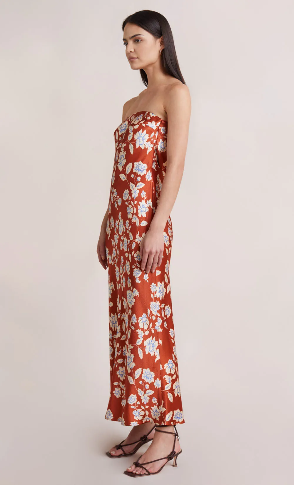 BLOSSOM STRAPLESS MAXI DRESS - RUST PRINT sold by bec + bridge product image thumbnail 3