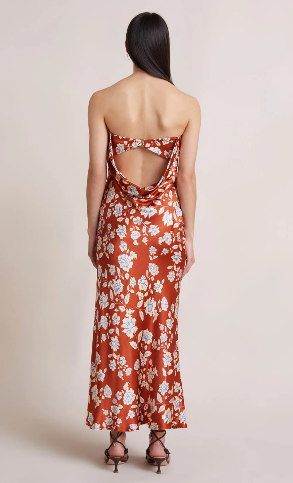 BLOSSOM STRAPLESS MAXI DRESS - RUST PRINT sold by bec + bridge product image thumbnail 2