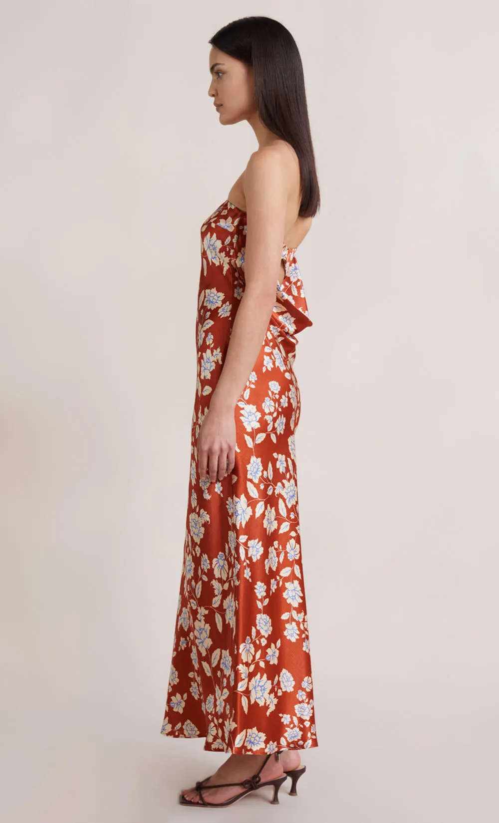 BLOSSOM STRAPLESS MAXI DRESS - RUST PRINT sold by bec + bridge product image thumbnail 4