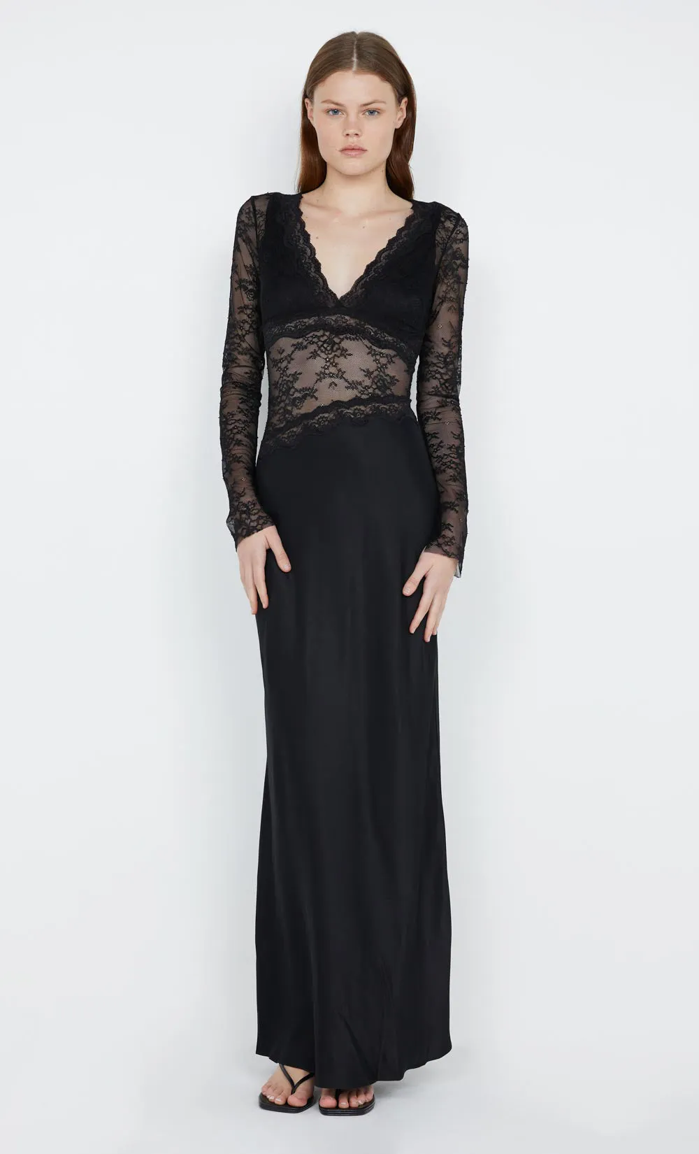 SASHAY LONG SLEEVE MAXI DRESS - BLACK sold by bec + bridge
