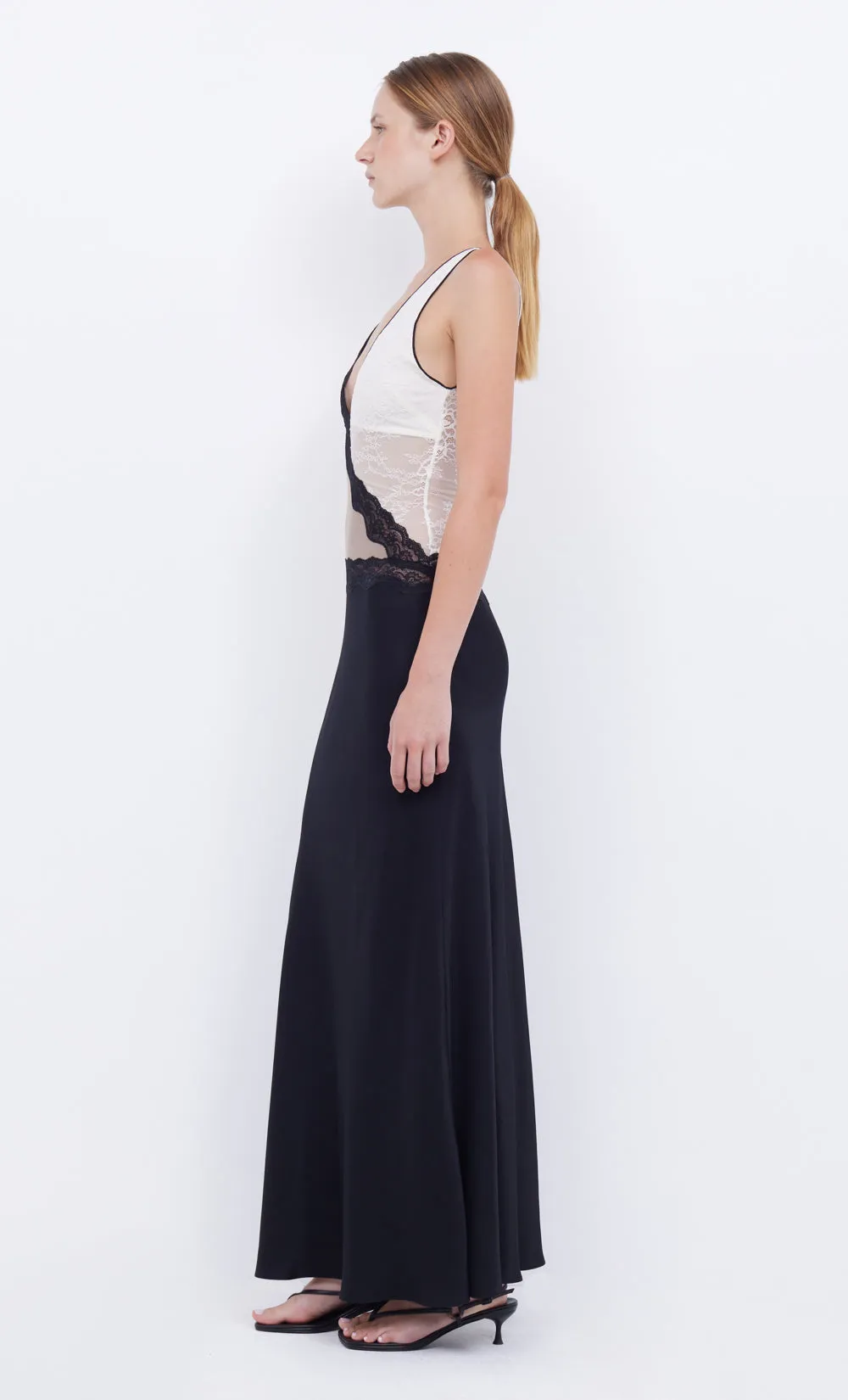 ABRIELLE LACE MAXI DRESS - BLACK/TAUPEE/IVORY sold by bec + bridge product image thumbnail 4