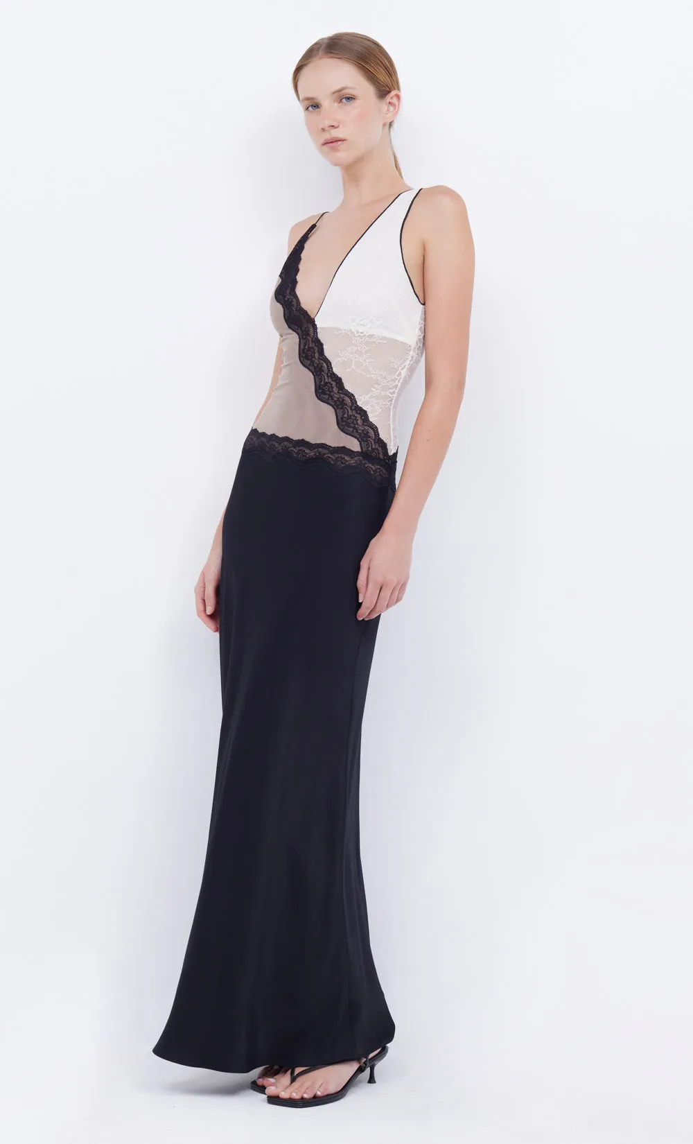 ABRIELLE LACE MAXI DRESS - BLACK/TAUPEE/IVORY sold by bec + bridge product image thumbnail 3