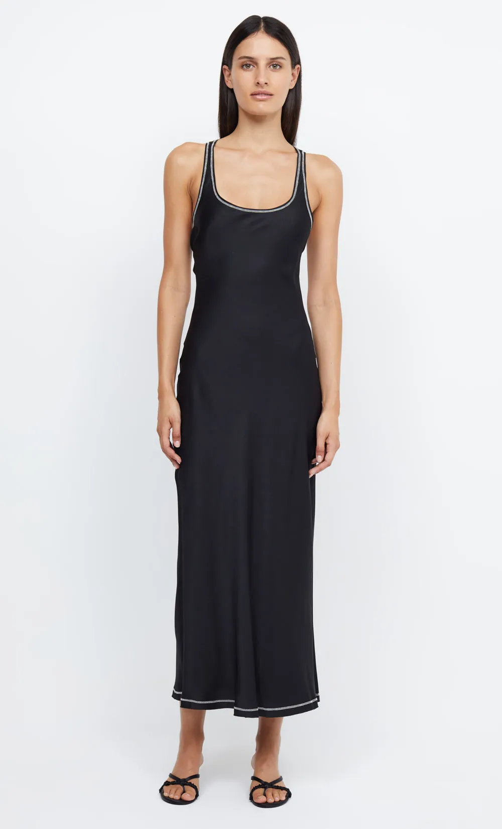 EMERY BACKLESS MIDI DRESS - BLACK/IVORY sold by bec + bridge product image thumbnail 3
