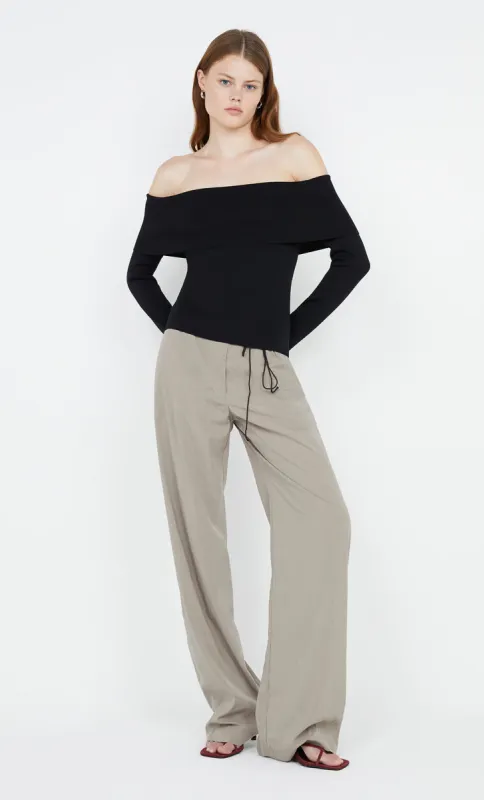 ILORA KNIT BANDEAU LONG SLEEVE TOP - BLACK sold by bec + bridge