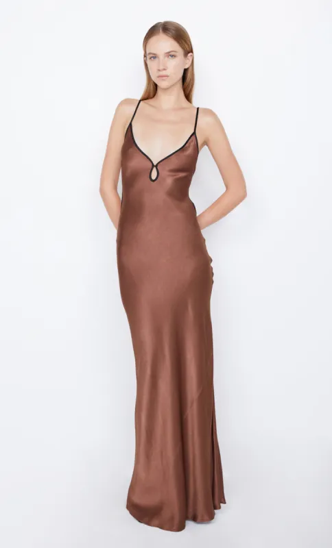 CEDAR CITY MAXI DRESS - CHOC/BLACK sold by bec + bridge