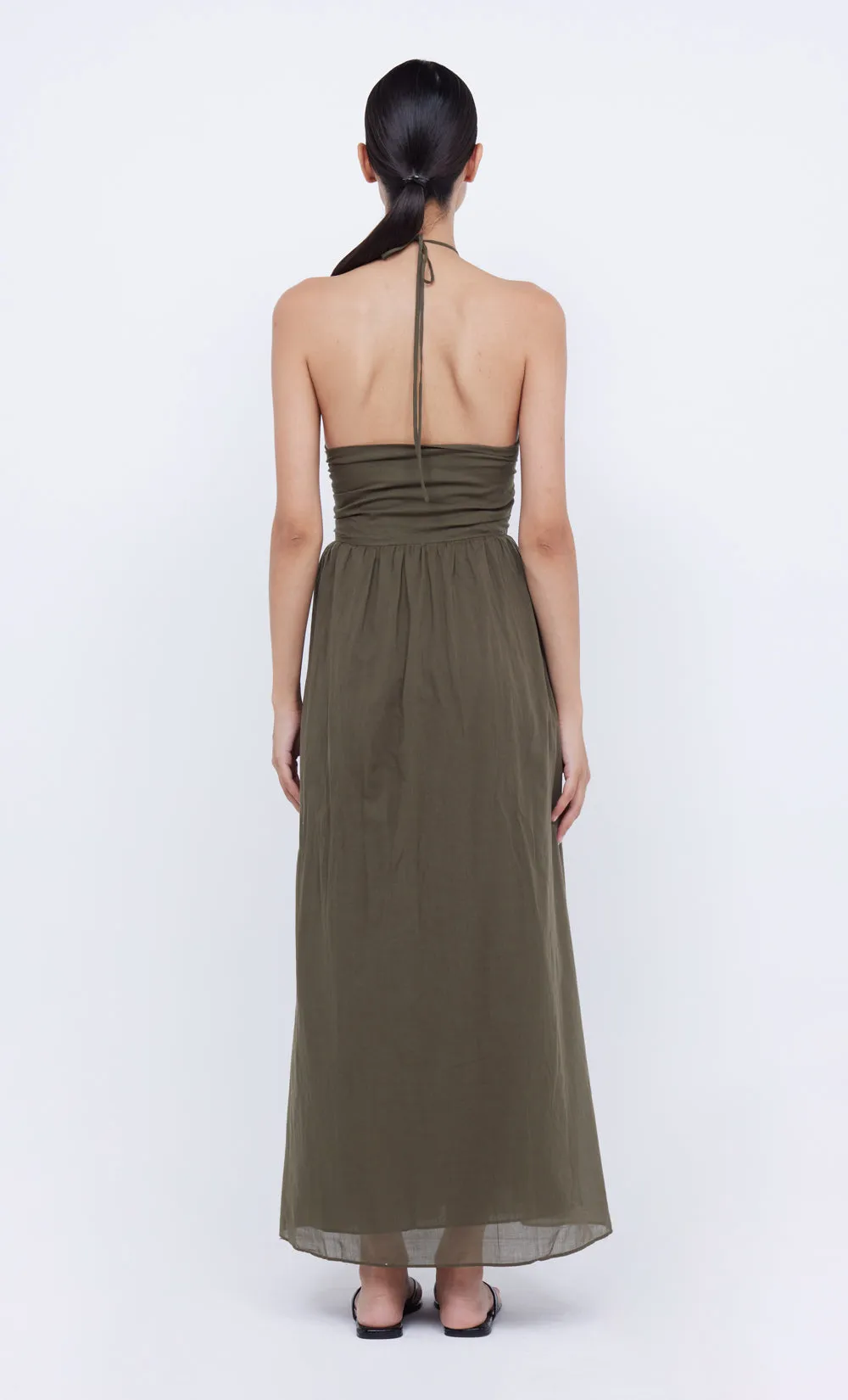CALYPSO HALTER MAXI DRESS - OLIVE GREEN sold by bec + bridge product image thumbnail 2