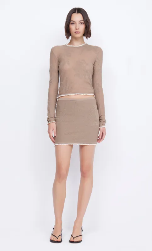 NAELLE CREW NECK KNIT TOP - TAUPE sold by bec + bridge