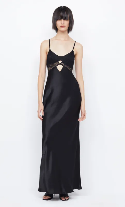 NORA LAYERED MAXI DRESS - BLACK sold by bec + bridge