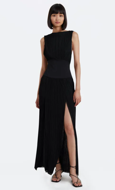 CARMEN BOAT NECK MAXI DRESS - BLACK sold by bec + bridge