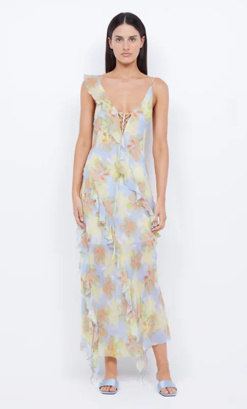 COURTNEY FRILL MAXI DRESS - BLUE BLOSSOM sold by bec + bridge