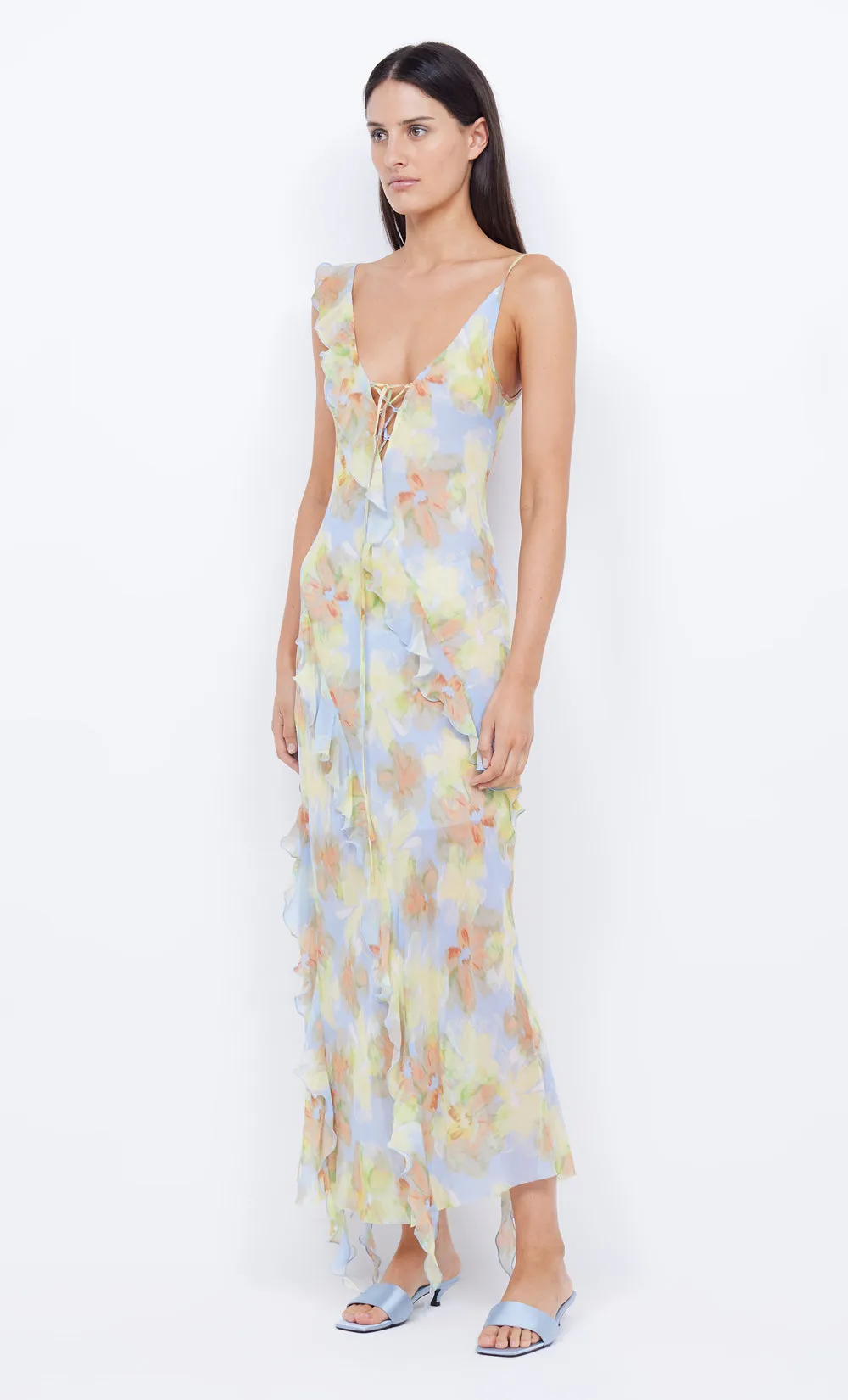 COURTNEY FRILL MAXI DRESS - BLUE BLOSSOM sold by bec + bridge product image thumbnail 4