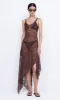 ADONIA ASYM MIDI DRESS - CHOCOLATE sold by bec + bridge