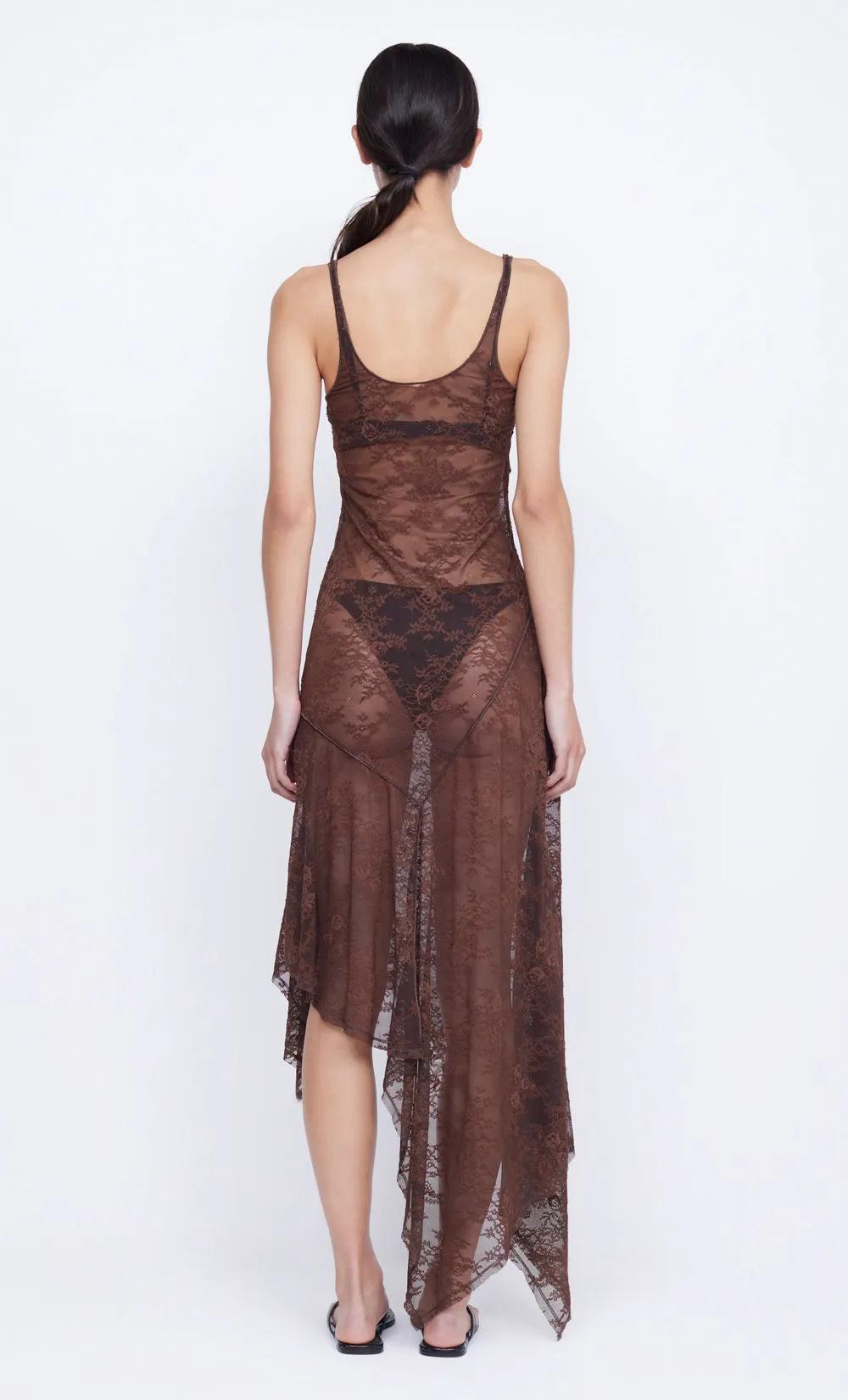 ADONIA ASYM MIDI DRESS - CHOCOLATE sold by bec + bridge product image thumbnail 2