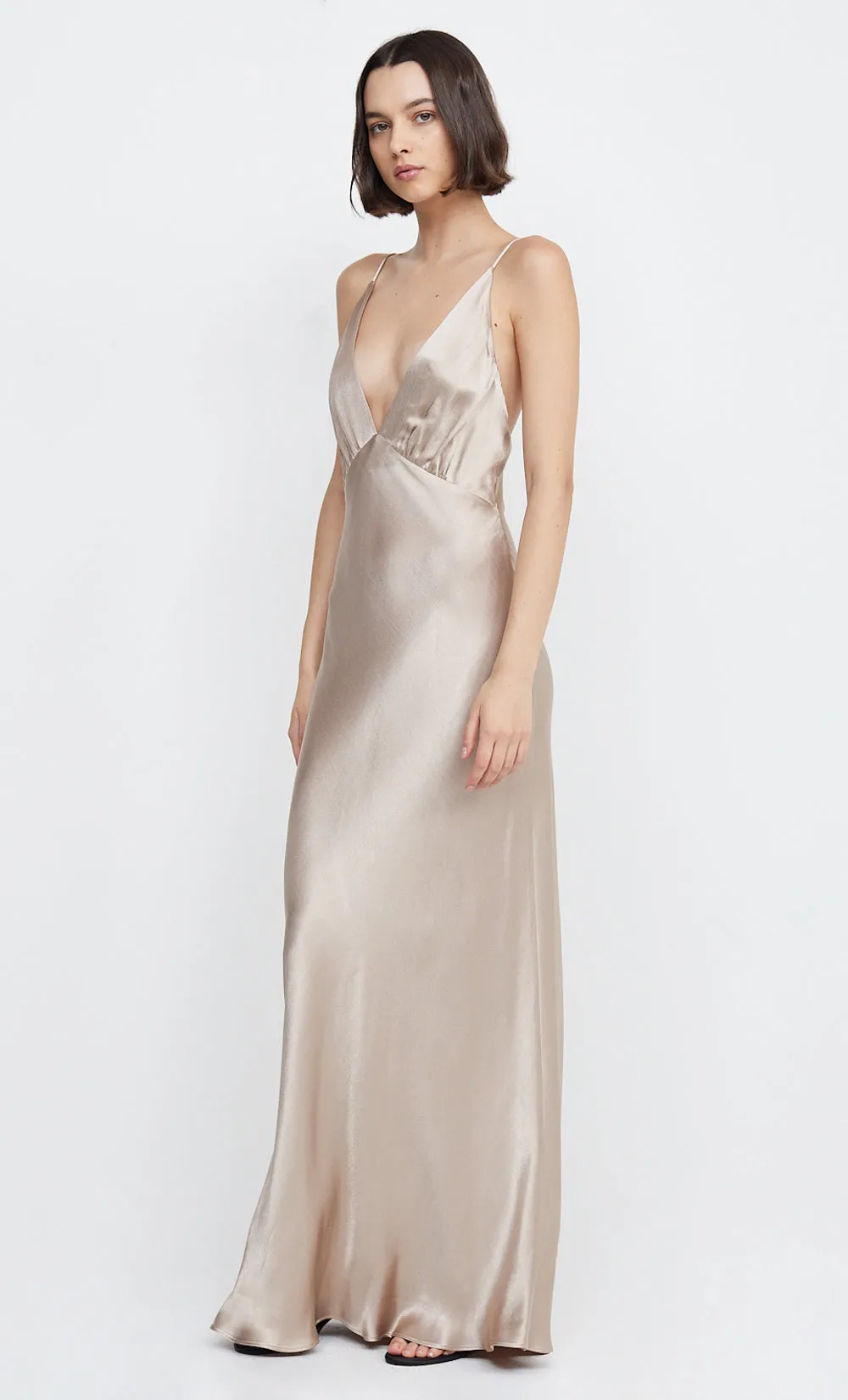 LORELAI V MAXI DRESS - SMOKE TAUPE sold by bec + bridge product image thumbnail 3