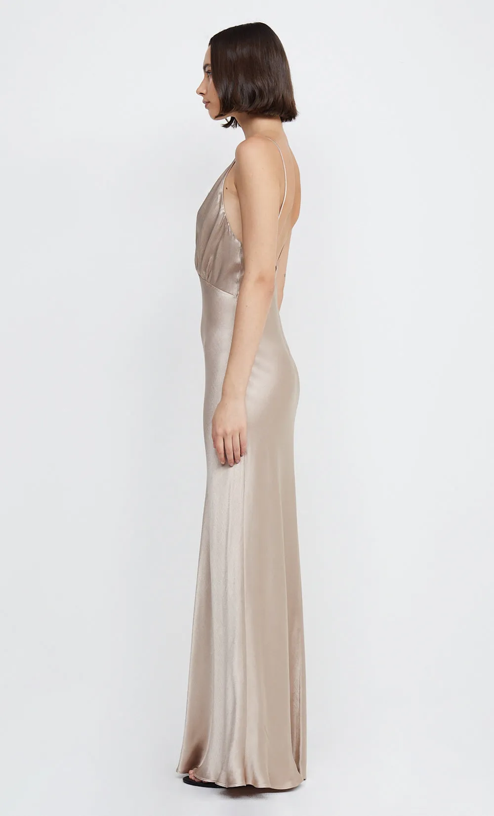 LORELAI V MAXI DRESS - SMOKE TAUPE sold by bec + bridge product image thumbnail 4