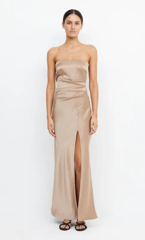 THE DREAMER STRAPLESS DRESS - GOLDEN sold by bec + bridge