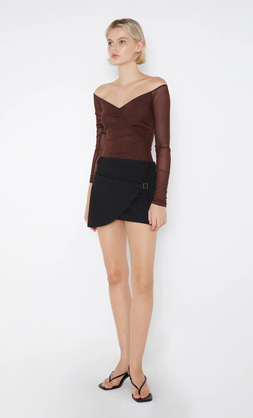 WILDER WRAP MINI SKIRT - BLACK sold by bec + bridge