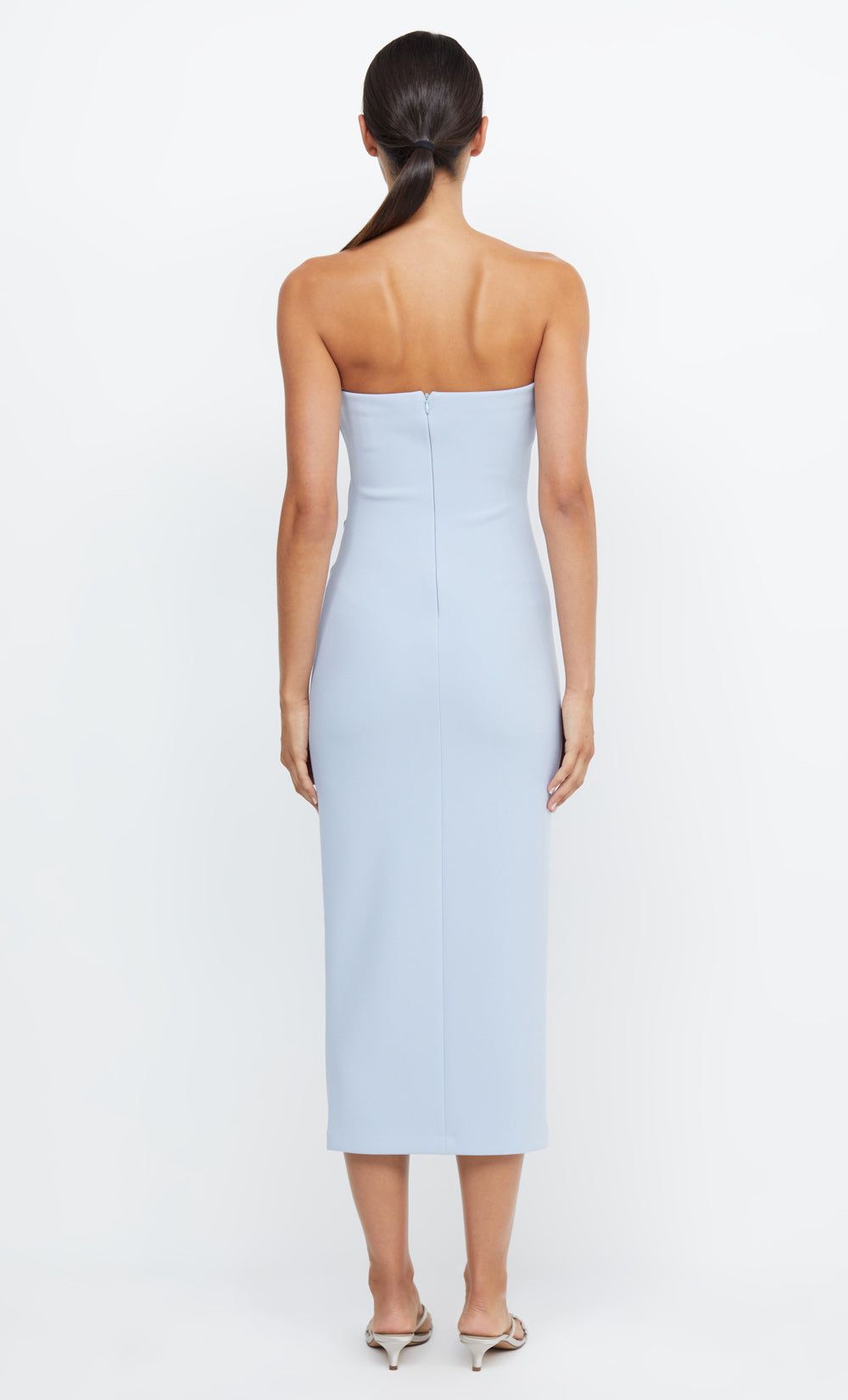 BE MINE STRAPLESS MIDI DRESS - DUSTY BLUE sold by bec + bridge product image thumbnail 5