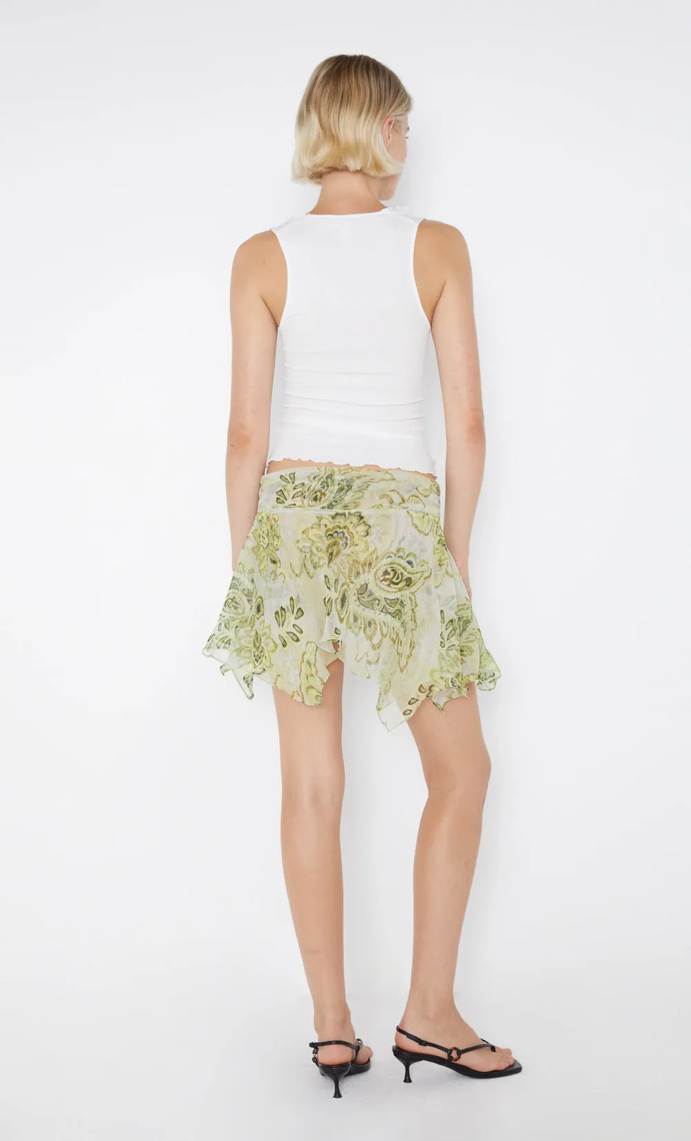 LYLOU GATHERED MINI SKIRT - LEMON PAISLEY sold by bec + bridge product image thumbnail 4