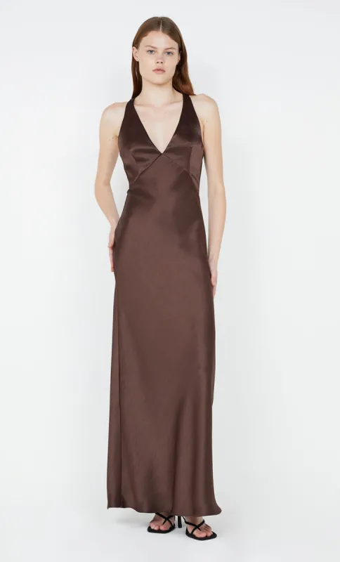 THE DREAMER V NECK DRESS - DARK CHOCOLATE sold by bec + bridge
