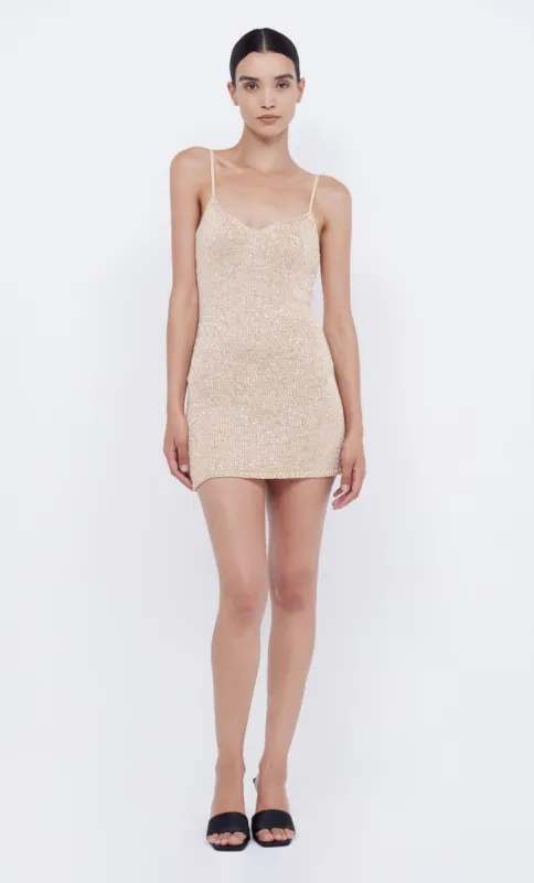 SADIE SEQUIN KNIT MINI DRESS - GOLD sold by bec + bridge