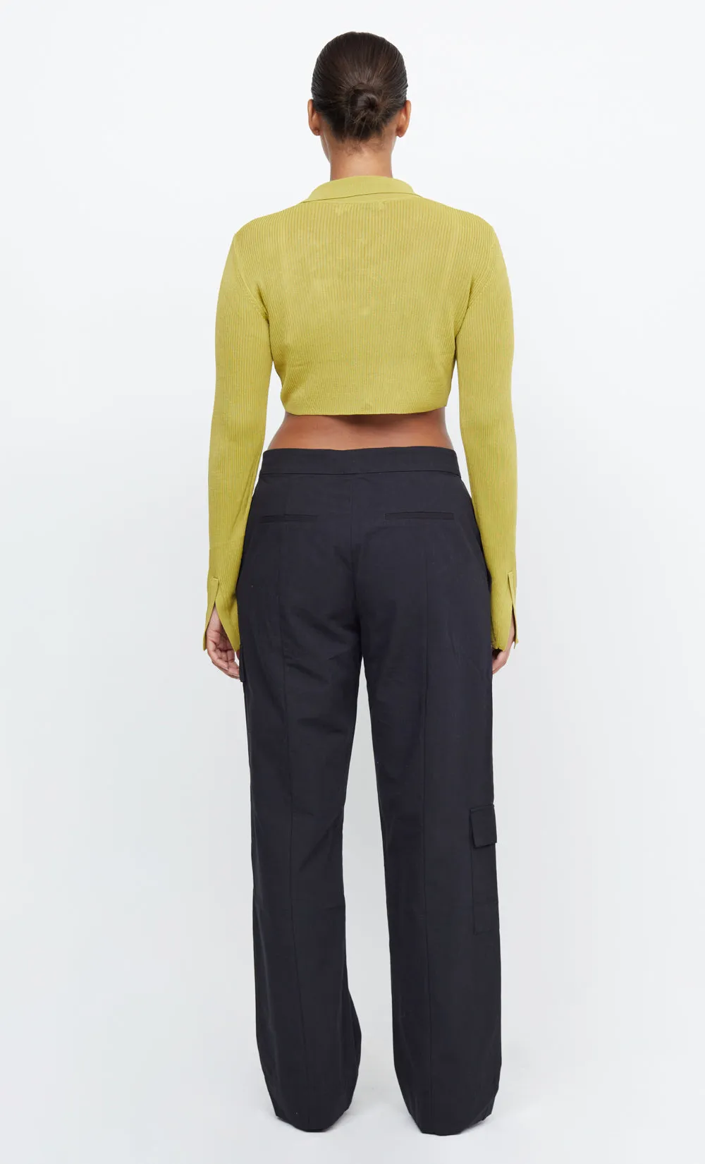 TILDA LONG SLEEVE KNIT CROP TOP - OLIVE OIL sold by bec + bridge product image thumbnail 3