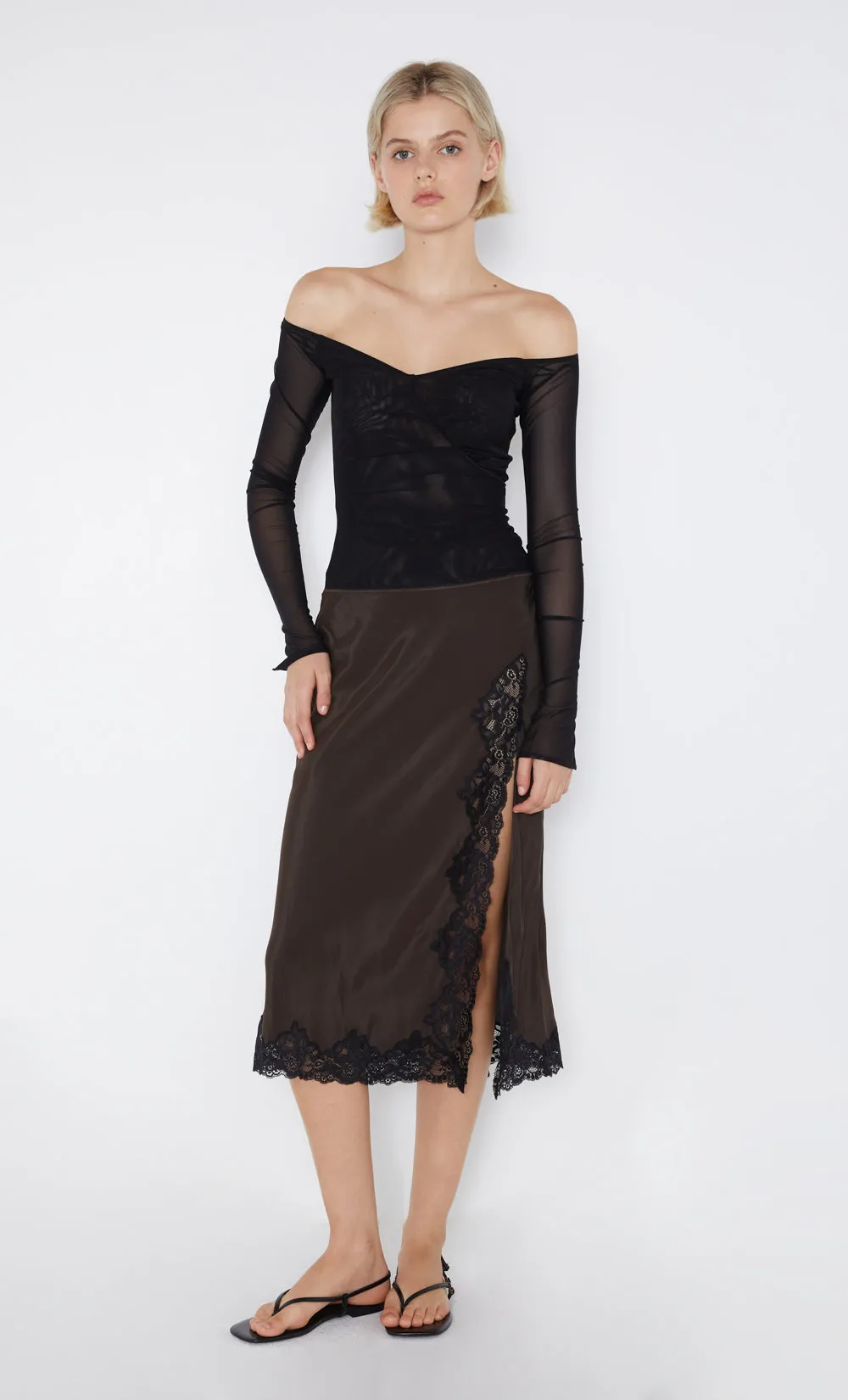 ISADORA LONG SLEEVE TOP - BLACK/BLACK sold by bec + bridge