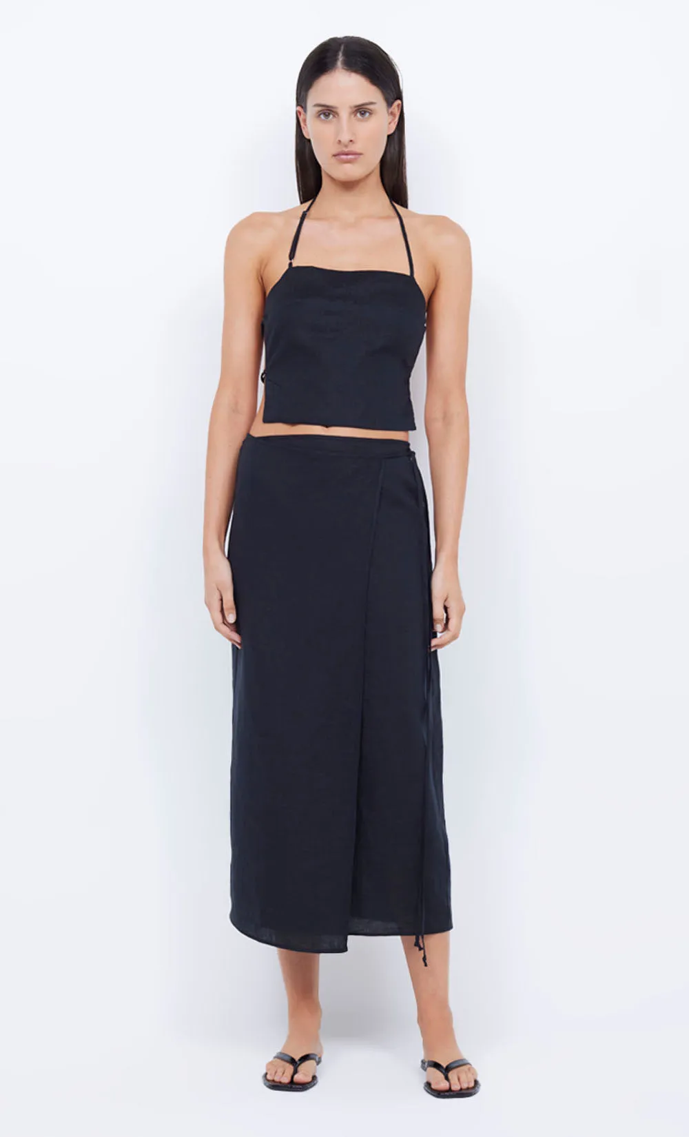 JAYDEN WRAP MIDI SKIRT - BLACK sold by bec + bridge product image thumbnail 2