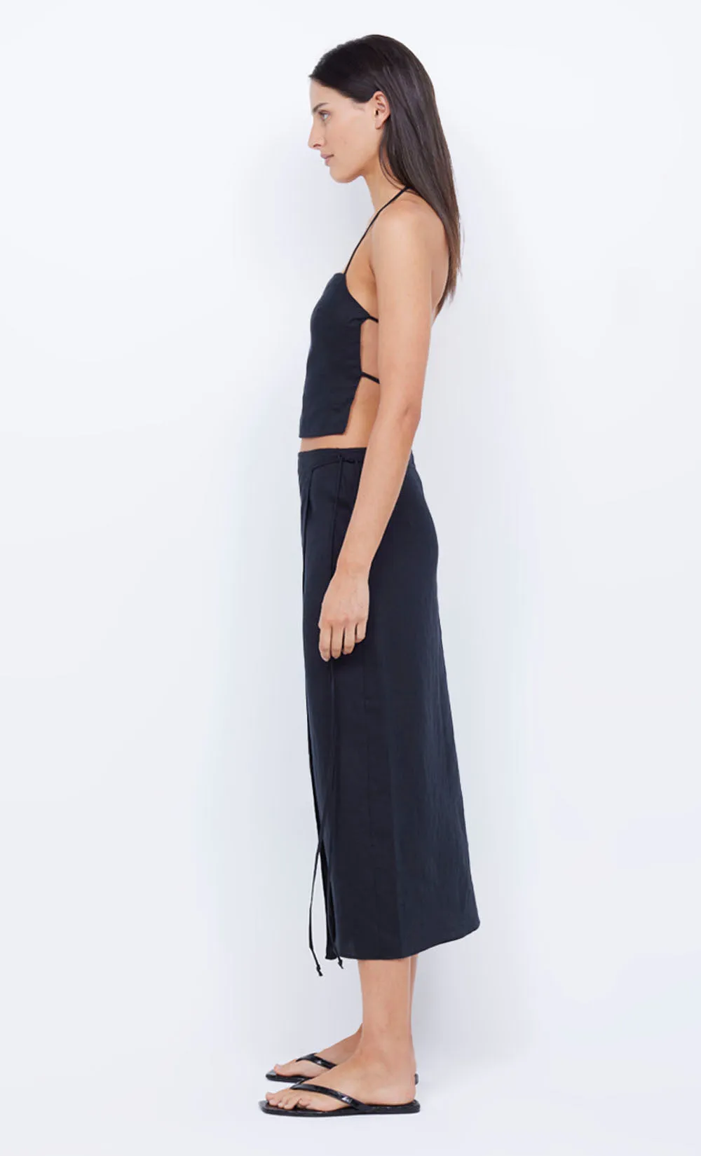 JAYDEN WRAP MIDI SKIRT - BLACK sold by bec + bridge product image thumbnail 3