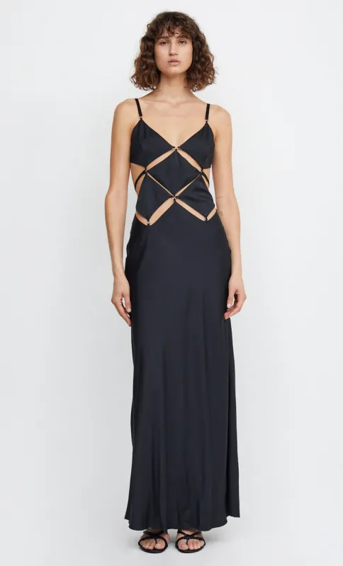 DIAMOND DAYS STRAP MAXI DRESS - BLACK sold by bec + bridge