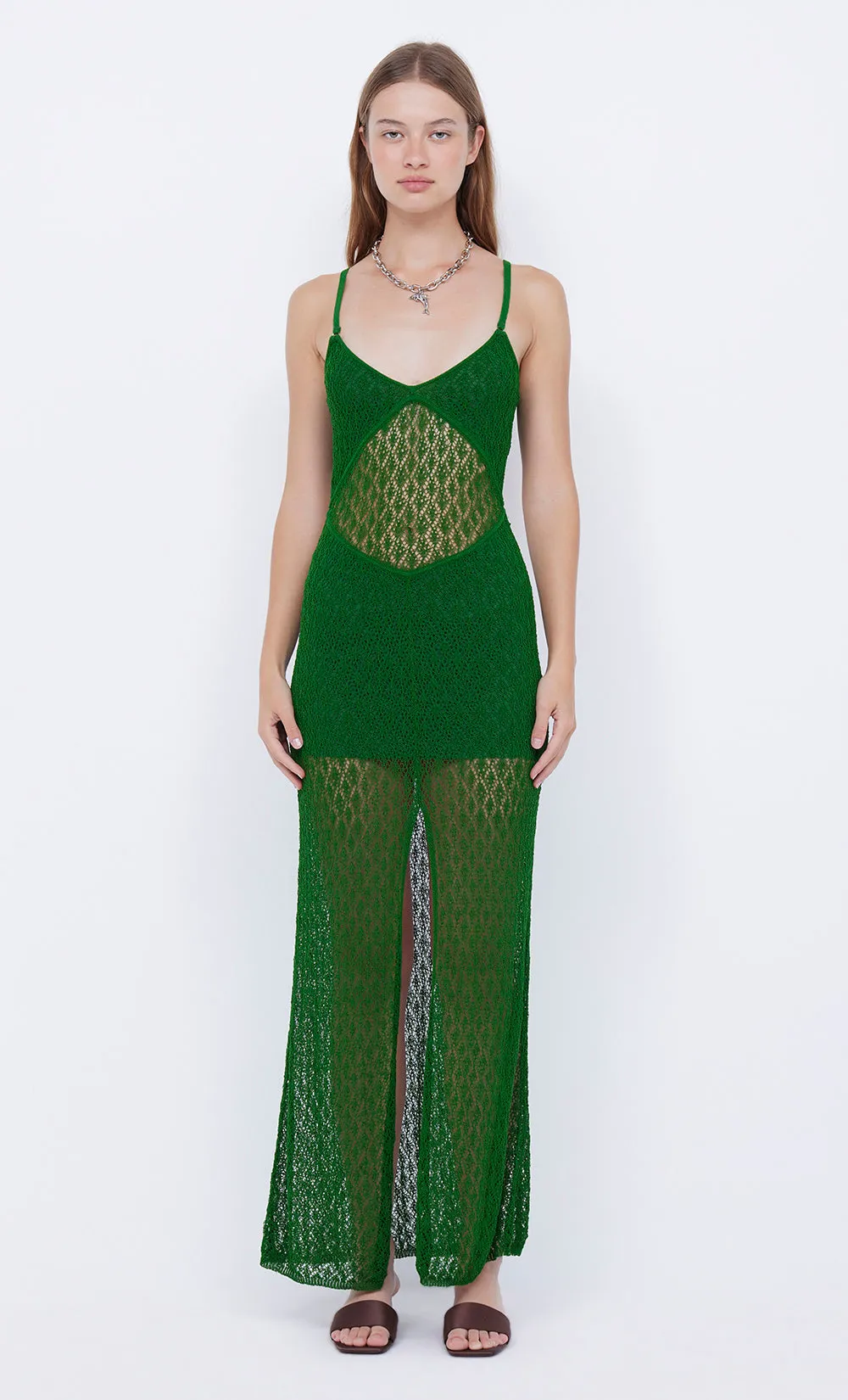 BREEZE BACKLESS KNIT MAXI DRESS - PINE GREEN sold by bec + bridge