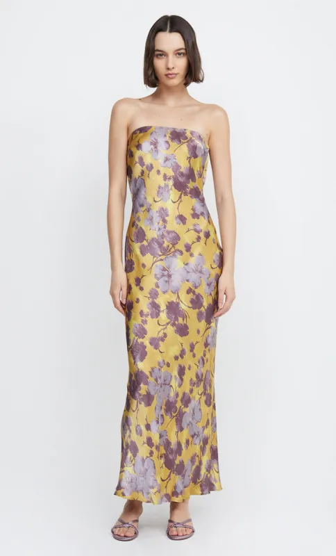 MOON DANCE STRAPLESS DRESS - GOLDEN VIOLET sold by bec + bridge