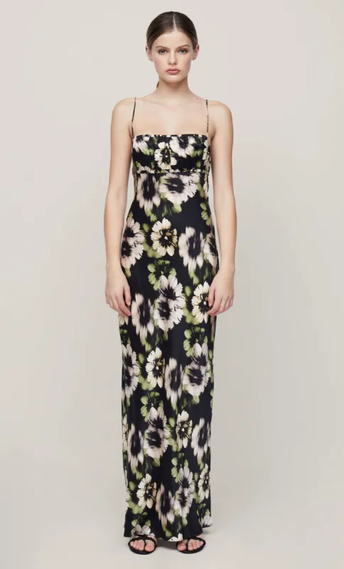 BLOOM SILK MAXI DRESS - BLACK PRINT sold by bec + bridge