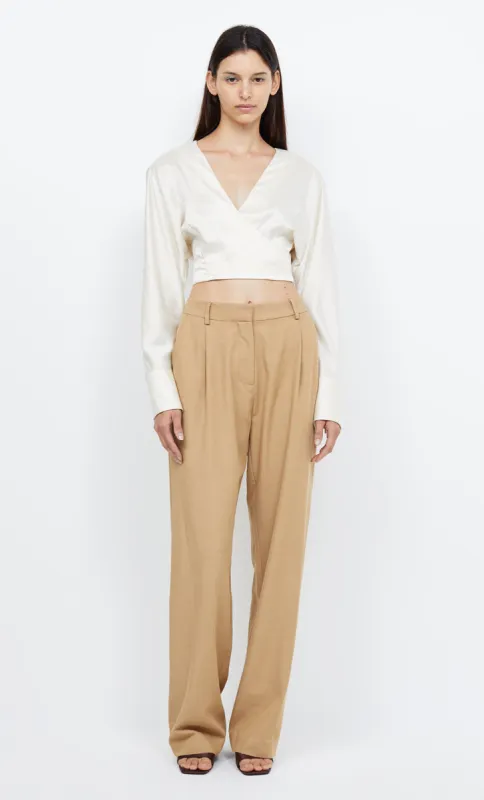 KAIA WRAP LONG SLEEVE BLOUSE - IVORY made by bec + bridge
